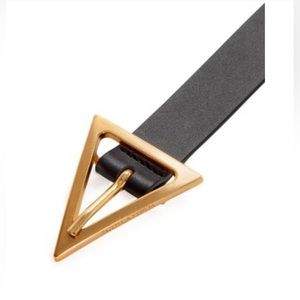 Bottega Veneta Women’s Triangle Buckle Leather Belt. Minor Flaws.
